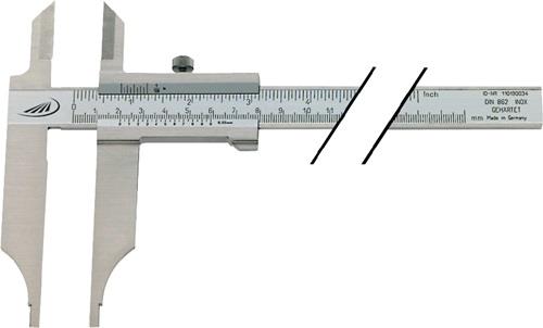 Werkstattmessschieber DIN862 1000mm m.Spitzen Schnabel-L.150mm H.PREISSER