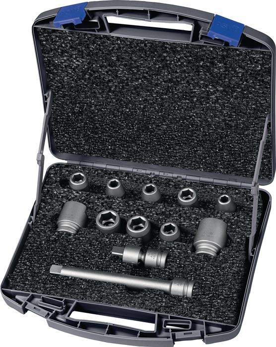 Kraftsteckschlüsselsatz 12-teilig 6-kant 9 - 10 - 11 - 13 - 14 - 17 - 19 - 22 - 24 - 27 mm