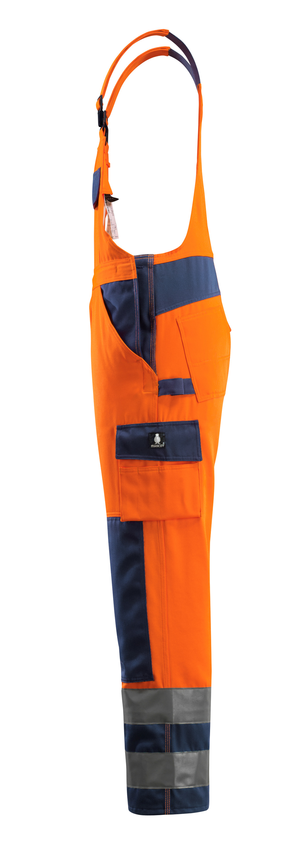 Latzhose mit Knietaschen SAFE COMPETE Hi-vis Orange/Marine 76C48