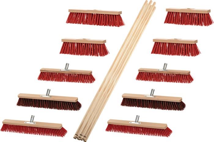 Besenset Outdoor 8 Elaston 2 Elaston/Arenga L. 400/500/600 mm mit 10 Stielen L. 1400 mm