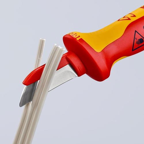 Kabelmesser L.190mm Klingen-L.50mm Klingenrücken m.Ku.-Überzug VDE68g Mehrkompgr