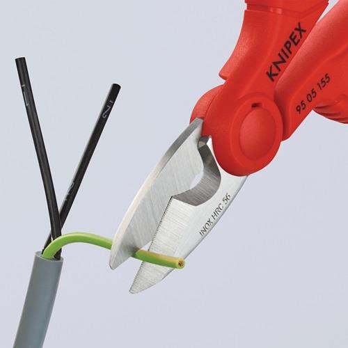 Elektriker-/Handwerkerschere L.155mm 2-K.-Hüllen KNIPEX