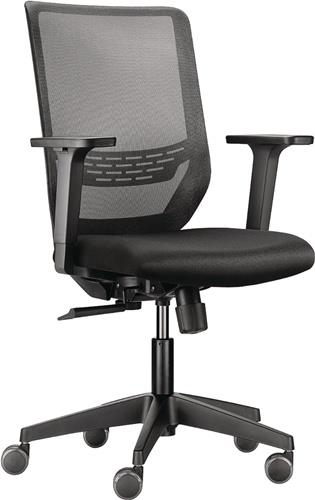 Bürodrehstuhl Synchr.-Techn.schwarz 410-520mm m.Lehnen Trgf.110kg TREND OFFICE