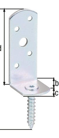 Flechtzaunhalter 115x31,5x30x75mm galv. verz. dickschichtpassiviert L-Form GAH
