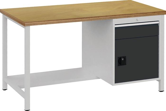 Werkbank 1 x 150 mm anthrazitgrau, RAL 7016 1 1000 kg 1500 mm 600 mm 450 mm 1 x 450 mm 1