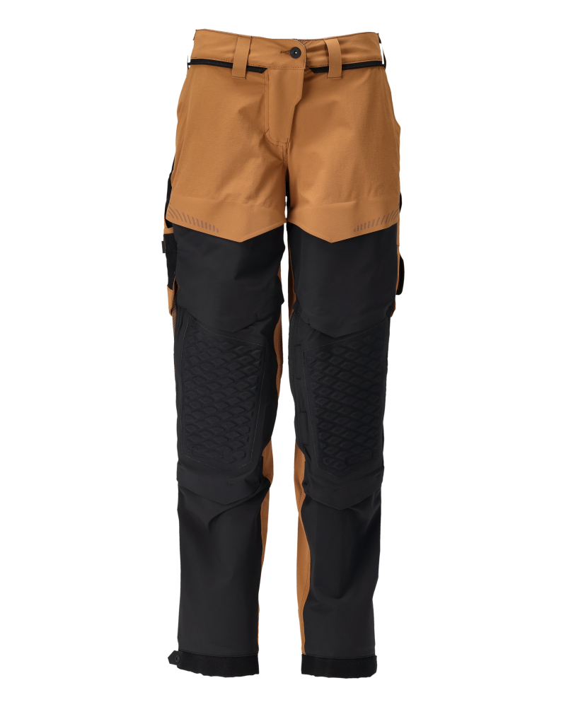 Damen-Passform DIAMOND Hose mit Knietaschen CUSTOMIZED Nussbraun/Schwarz 82C50