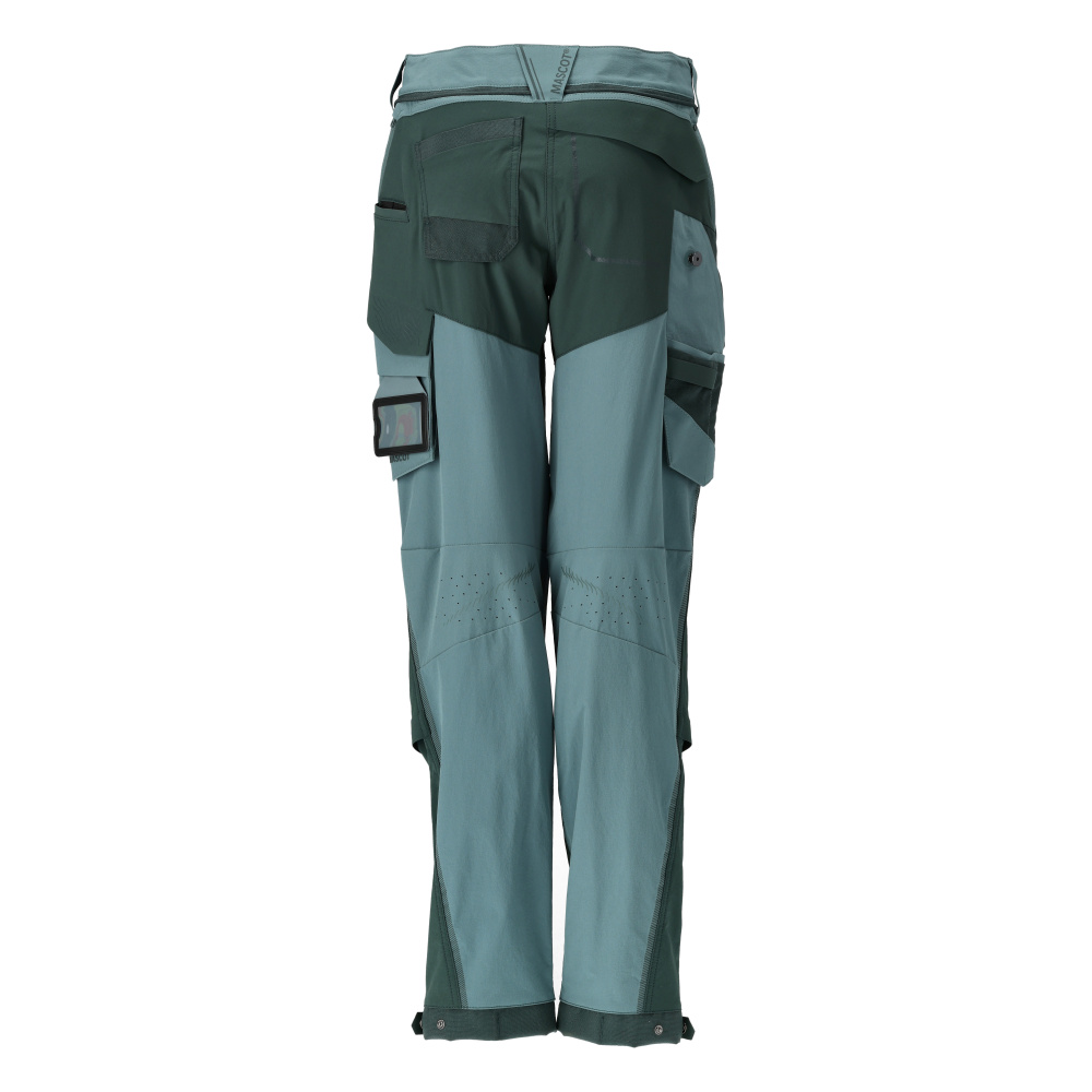 Damen-Passform DIAMOND Hose mit Knietaschen CUSTOMIZED Hell Waldgrün/Waldgrün 82C50