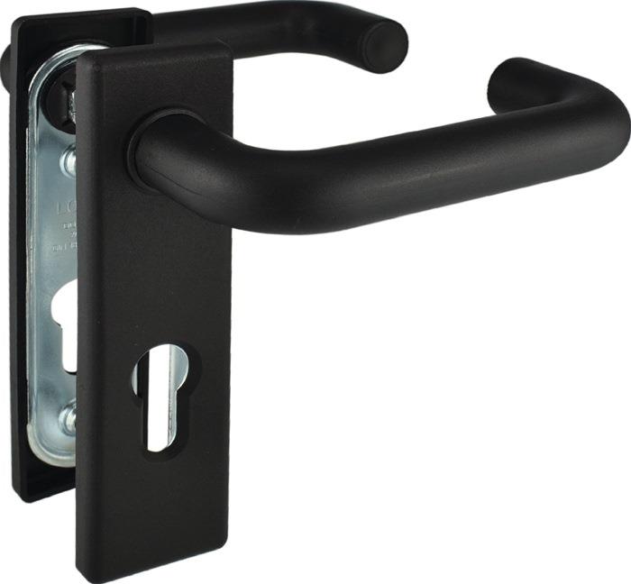 Feuerschutzgarnitur für Türstärke 40 66 mm PZ käntig DIN links / rechts Drückergarnitur 80P Vollstift