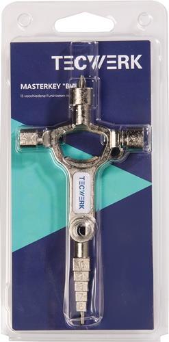Bau-Schaltschrankschlüssel 13 Funktionen integr.Flaschenöffner TECWERK