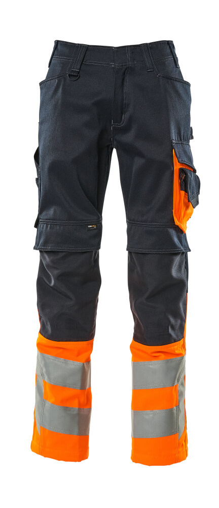 Hose mit Knietaschen SAFE SUPREME Schwarzblau/Hi-vis Orange 82C48