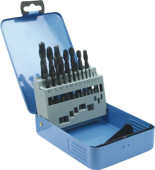 Spiralbohrersatz DIN 338 Typ N HSS 1-10 mm 19 teilig