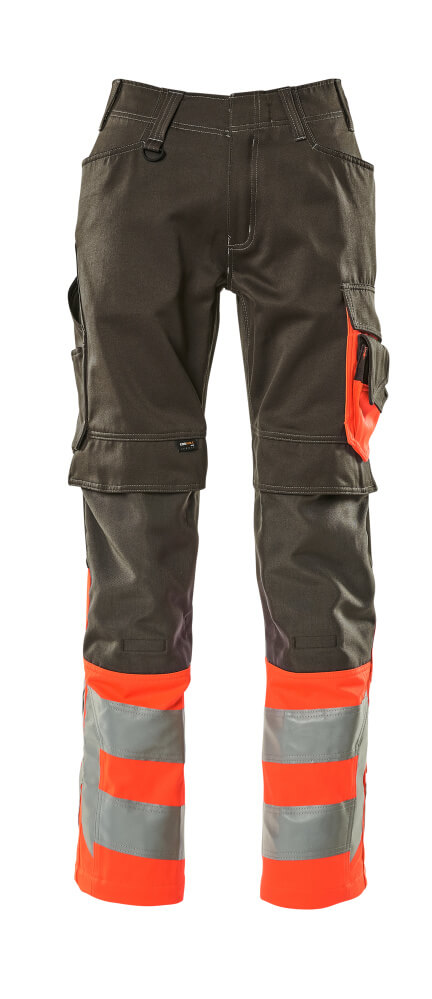 Hose mit Knietaschen SAFE SUPREME Dunkelanthrazit/Hi-vis Rot 82C48