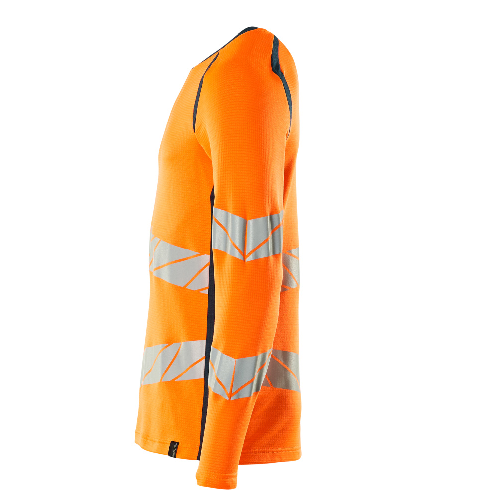 Langarmshirt ACCELERATE SAFE Hi-vis Orange/Dunkelpetroleum L  ONE