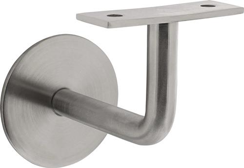 Handlaufträger VA ma D.Wandplatte 60mm ger.Auflage INTERSTEEL