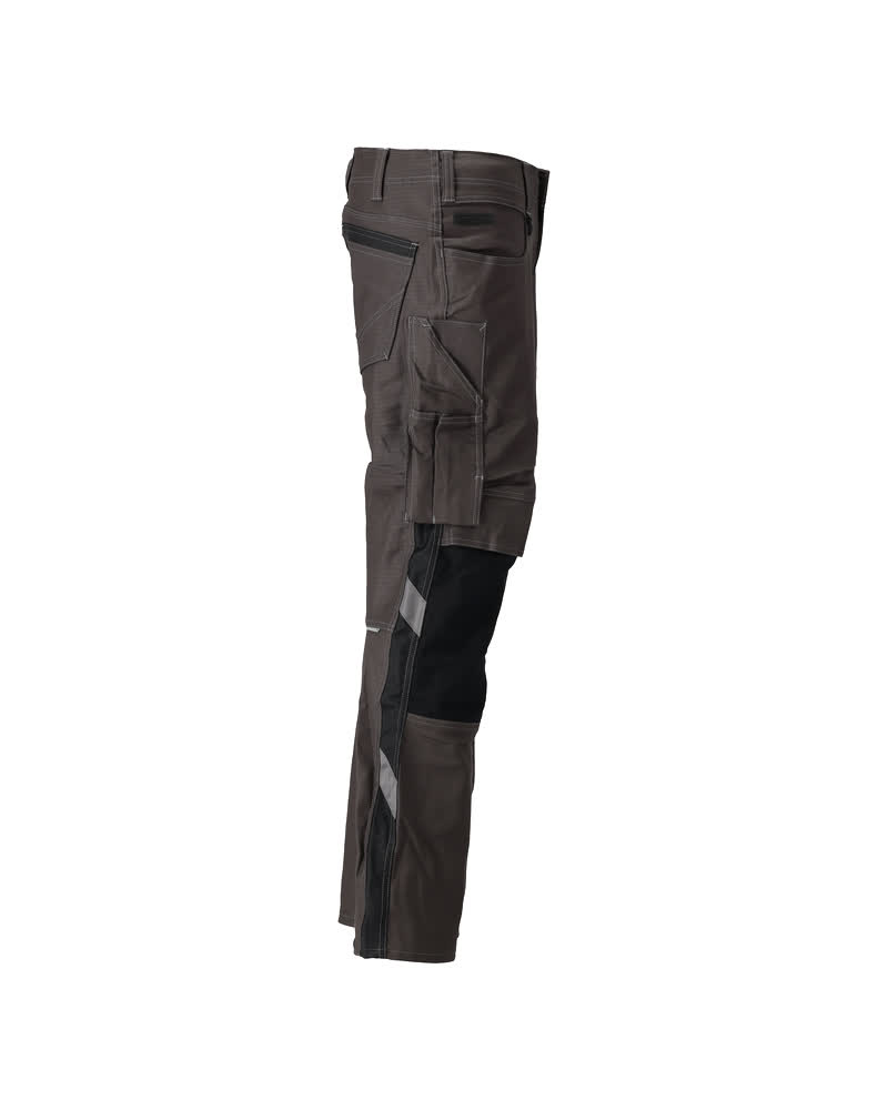 Hose mit Knietaschen UNIQUE Dunkelanthrazit/Schwarz 76C46