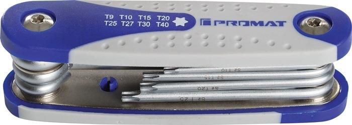 Schraubendrehersatz 8-teilig Handklapphalter T9 - T40 S2-Stahl PROMAT