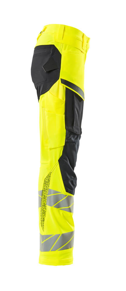 Damen-Passform DIAMOND Hose mit Knietaschen ACCELERATE SAFE Hi-vis Gelb/Schwarzblau 76C48