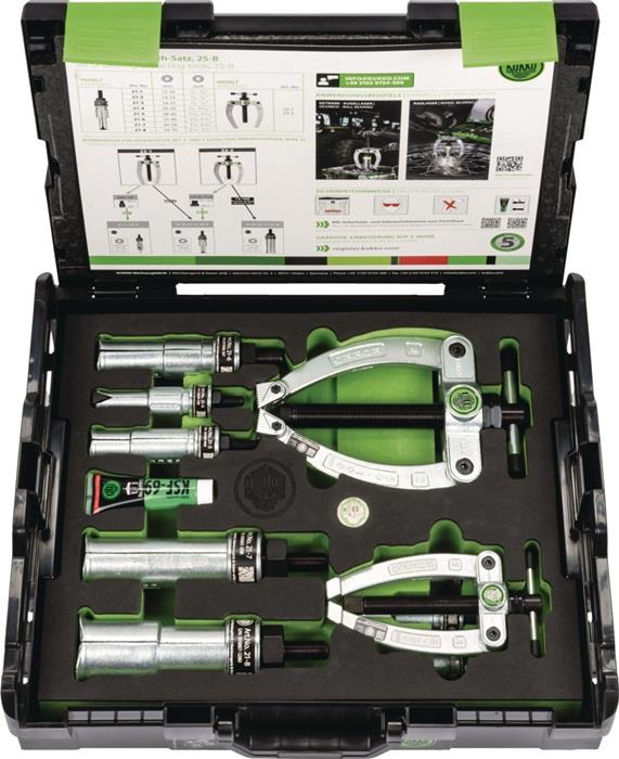 Kugellagerausziehsatz 10-teilig 8 Innenauszieher 12-70, 2 Gegenstützen 5-40 und 18-70 mm 25-B 12-70 mm