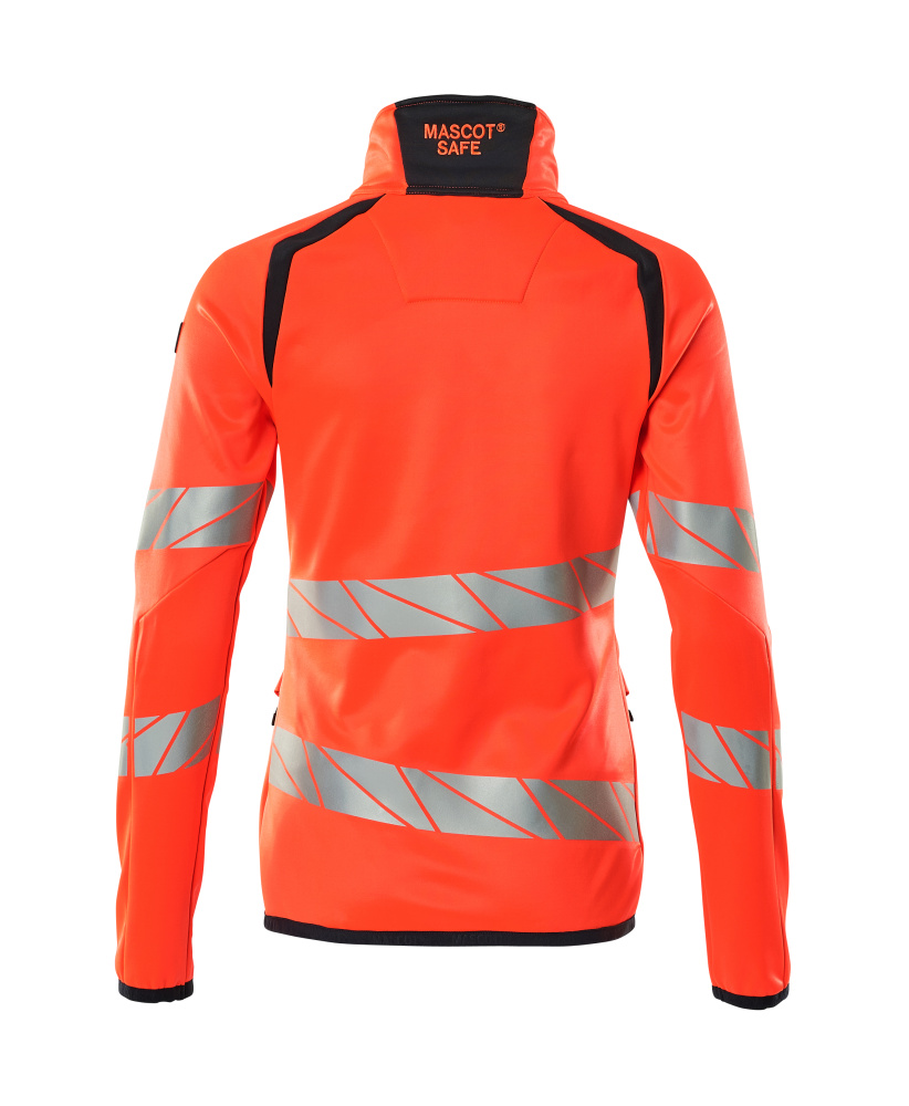 Damen-Passform Fleecejacke ACCELERATE SAFE Hi-vis Rot/Schwarzblau L