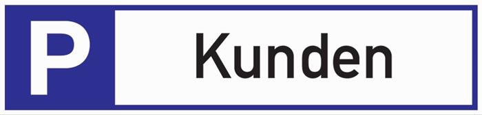 Parkplatzbeschilderung Parkplatz für Kunden L460xB110 mm Aluminium weiß/blau/schwarz