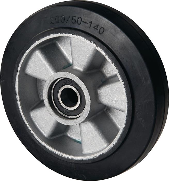 Lenkrad Elastik-Vollgummi Naben-L. 55 mm Rad-B. 50 mm Rad-Ø 200 mm Alu-Guss-Felge f.Gabelhubwagen PFAFF b.Baujahr 10/2014