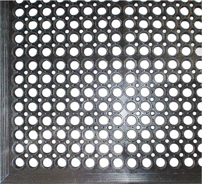 Fußmatte offene Ringe schwarz Gummi L1500xB900xS12mm