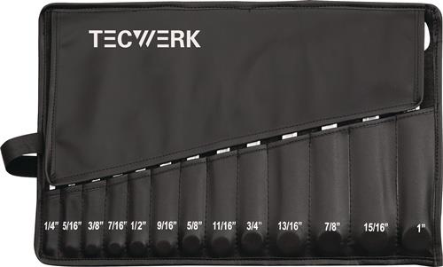 Ringmaulschlüsselsatz 13-tlg.SW 1/4-1 Zoll Form A CV-Stahl TECWERK