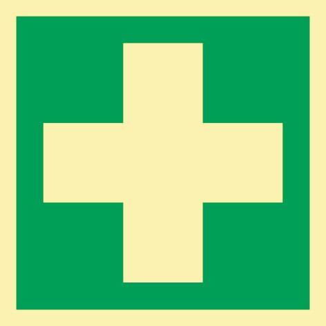Rettungszeichen ASR A1.3/DIN EN ISO 7010/DIN 67510 L148xB148mm Erste Hilfe Folie