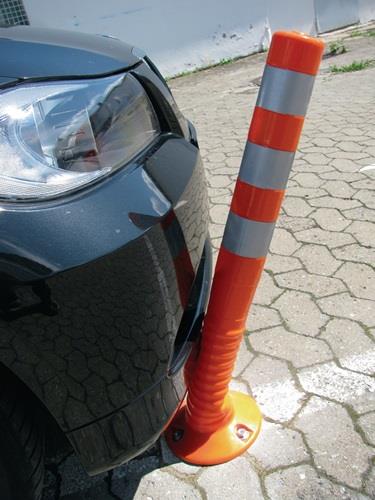 Sperrpfosten Ku.orange/weiß D.80mm z.Schr.m.Befestigungsmaterial