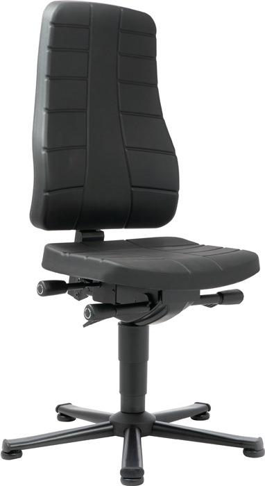 Arbeitsdrehstuhl Highline Bodengleiter Integralschaum schwarz 450-600 mm BIMOS