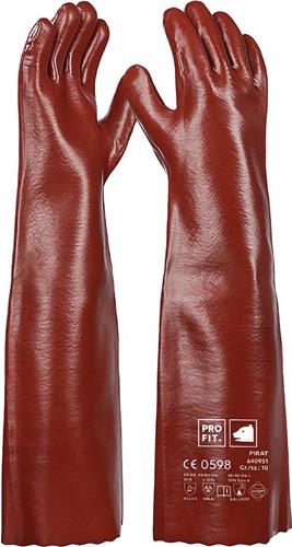 Chemikalienschutzhandschuh Pirat Gr.10 rotbraun PVC EN388,EN ISO374-1 PSAIII