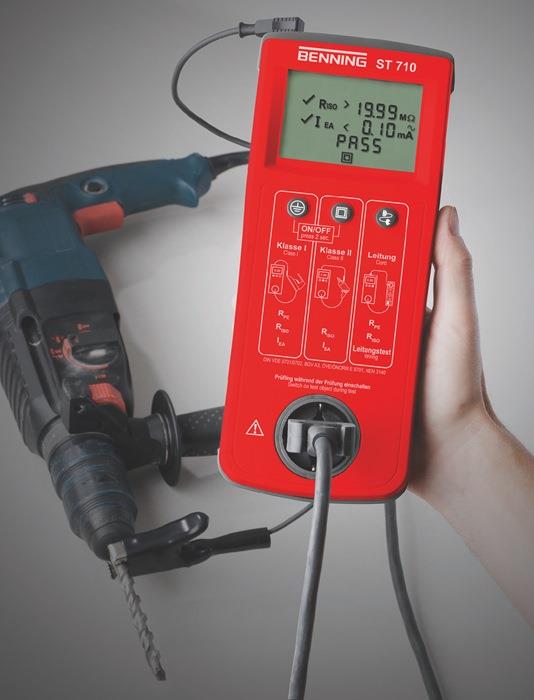 Gerätetester ST 710 2500 Prüflinge/mit Prüfgerät/Prüfleitung L270xB115xH55mm BENNING