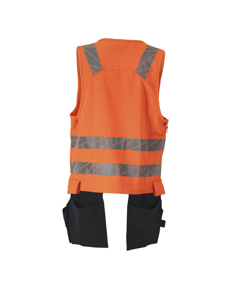 Werkzeugweste ACCELERATE SAFE Hi-vis Orange/Schwarzblau L