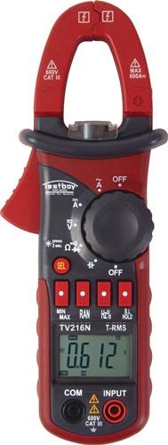 Zangenamperemeter TV 216N 10 mA-600 A AC,10 mA-600 A DC CAT III 600 V TESTBOY