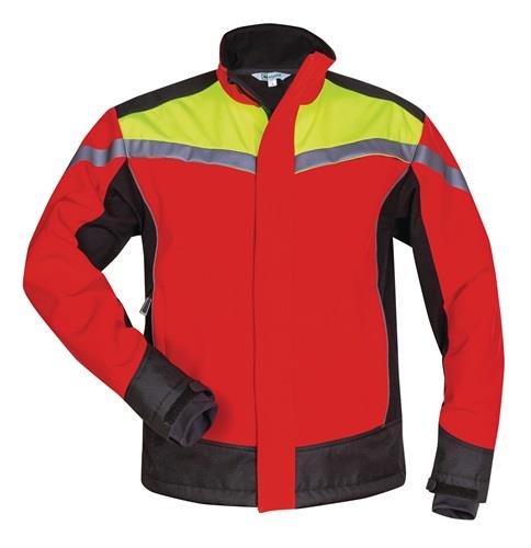 Waldarbeiter-Softshelljacke ESCHE Gr.L rot/gelb/schwarz ELYSEE