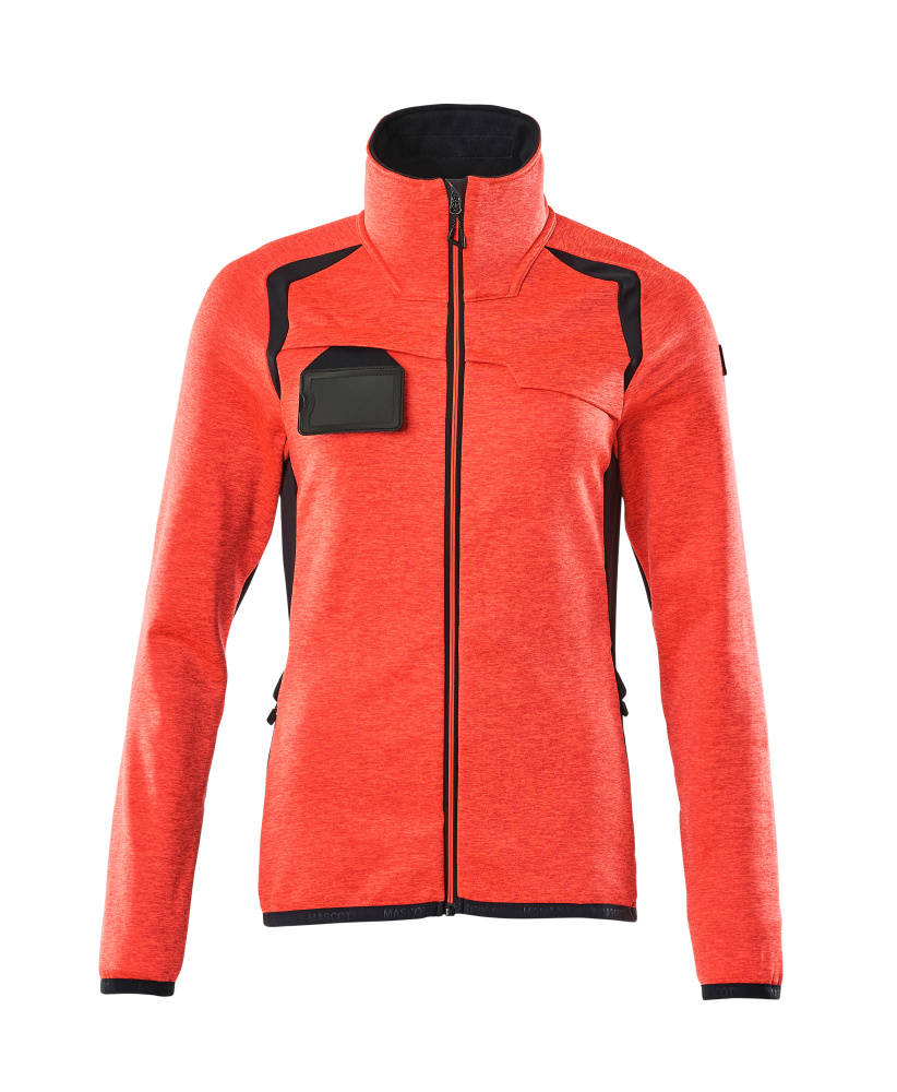 Damen-Passform Fleecejacke ACCELERATE SAFE Hi-vis Rot/Schwarzblau L