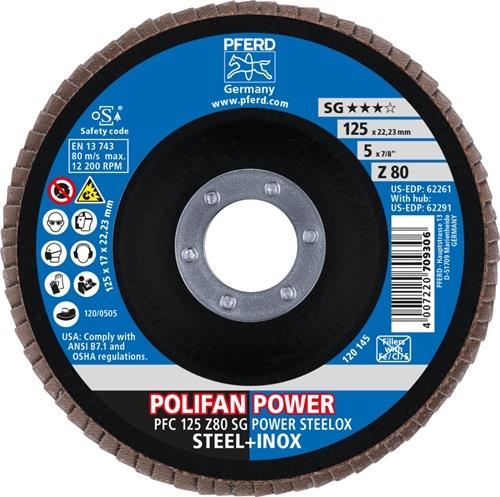 Fächerscheibe POWER STEELOX D.125mm K.80 INOX ZK Z Ausf.kon.PFERD