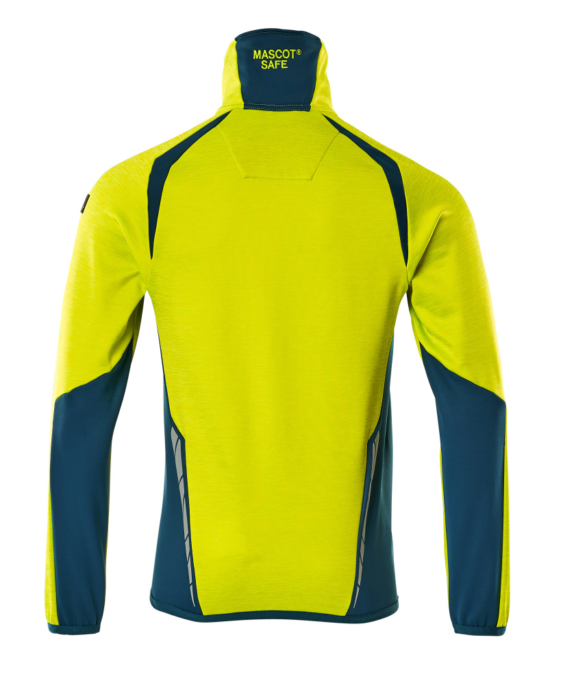 Fleecepullover mit Reißverschluss ACCELERATE SAFE Hi-vis Gelb/Dunkelpetroleum L