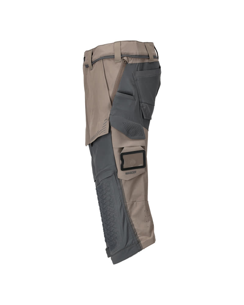 Dreiviertel-Hose mit Knietaschen CUSTOMIZED Dunkel Sandbeige/Anthrazitgrau C64