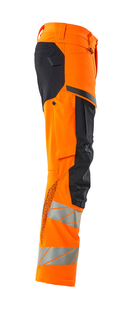 Hose mit Knietaschen ACCELERATE SAFE Hi-vis Orange/Schwarzblau 90C48
