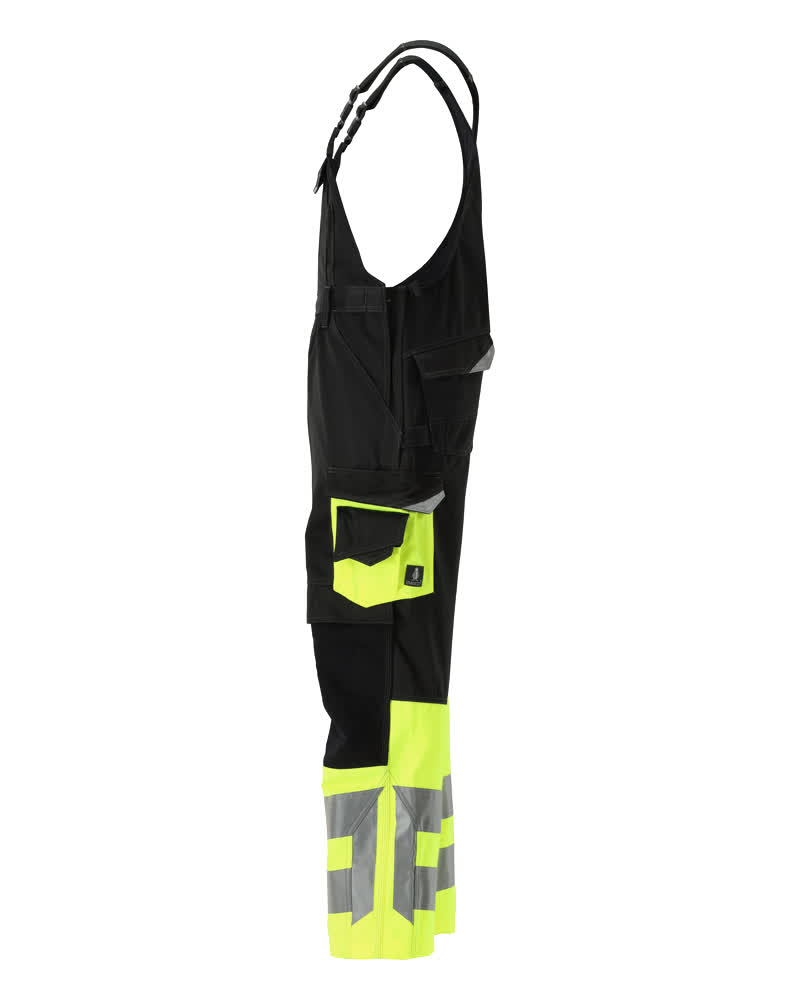 Latzhose mit Knietaschen SAFE SUPREME Schwarz/Hi-vis Gelb 76C46