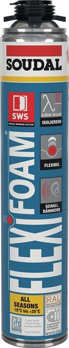 1K-Pistolenschaum FLEXI FOAM 750 ml B2 blau ohne Einweghandschuhe Dose SOUDAL