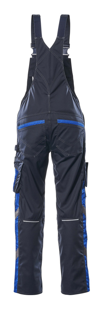 Latzhose mit Knietaschen UNIQUE Schwarzblau/Kornblau 76C48
