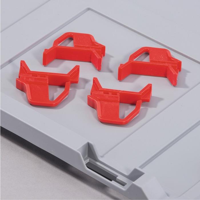 Schiebeverschluss passend für Stülpdeckel rot