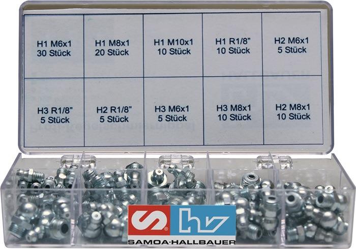 Schmiernippelsortiment 110-teilig SAMOA HALLBAUER