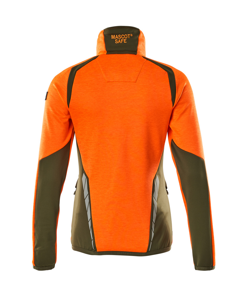 Damen-Passform Fleecejacke ACCELERATE SAFE Hi-vis Orange/Moosgrün L