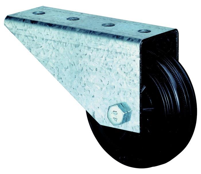 Torbockrolle Rad-Ø 80 mm Tragfähigkeit 50 kg mit Anschraubplatte Gummi BS ROLLEN