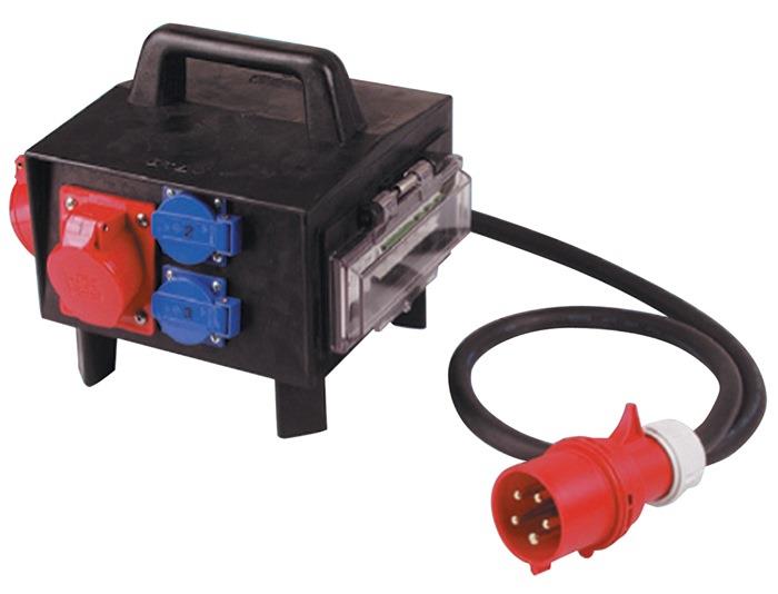Vollgummikleinverteiler CEE-32 A, 5-polig 1xCEE 32 A, 2xCEE 16 A, 3x230V 5 x 6 mm² JÄGER DIREKT