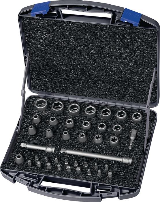 Kraftsteckschlüsselsatz 710 KS 40 OL 40-teilig 3/8 ″ 6-kant, i6-kant, T/E/PH/XZN ASW