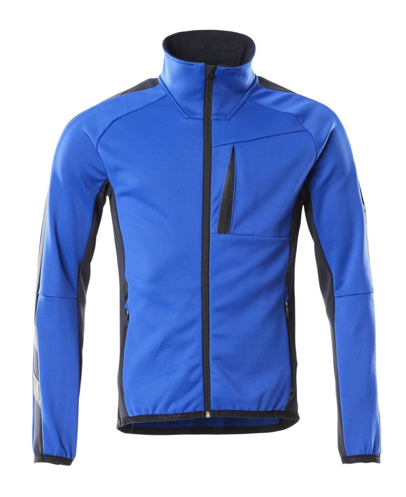 Fleecepullover mit Reißverschluss UNIQUE Kornblau/Schwarzblau 3XL